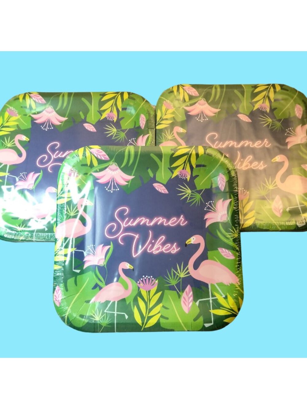 Pink Flamingo Paper Plates Summer Vibes 36 9 x 9 inch 36 plates